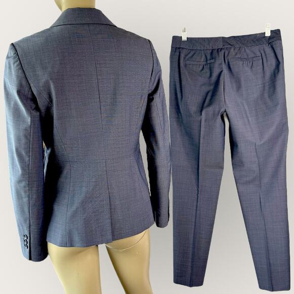 Classiques Entier Wool Blend 2 Piece Suit Set Blazer Jacket Size 6 Pants 8 Gray - Picture 2 of 12